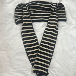 Veronica Beard dark navy/black and Cream Striped Dickey